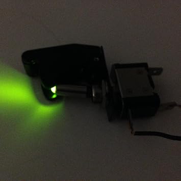 Illuminated Toggle Switch On/off 25 Amp 12vdc Color With Position Cover (led Green, Green)