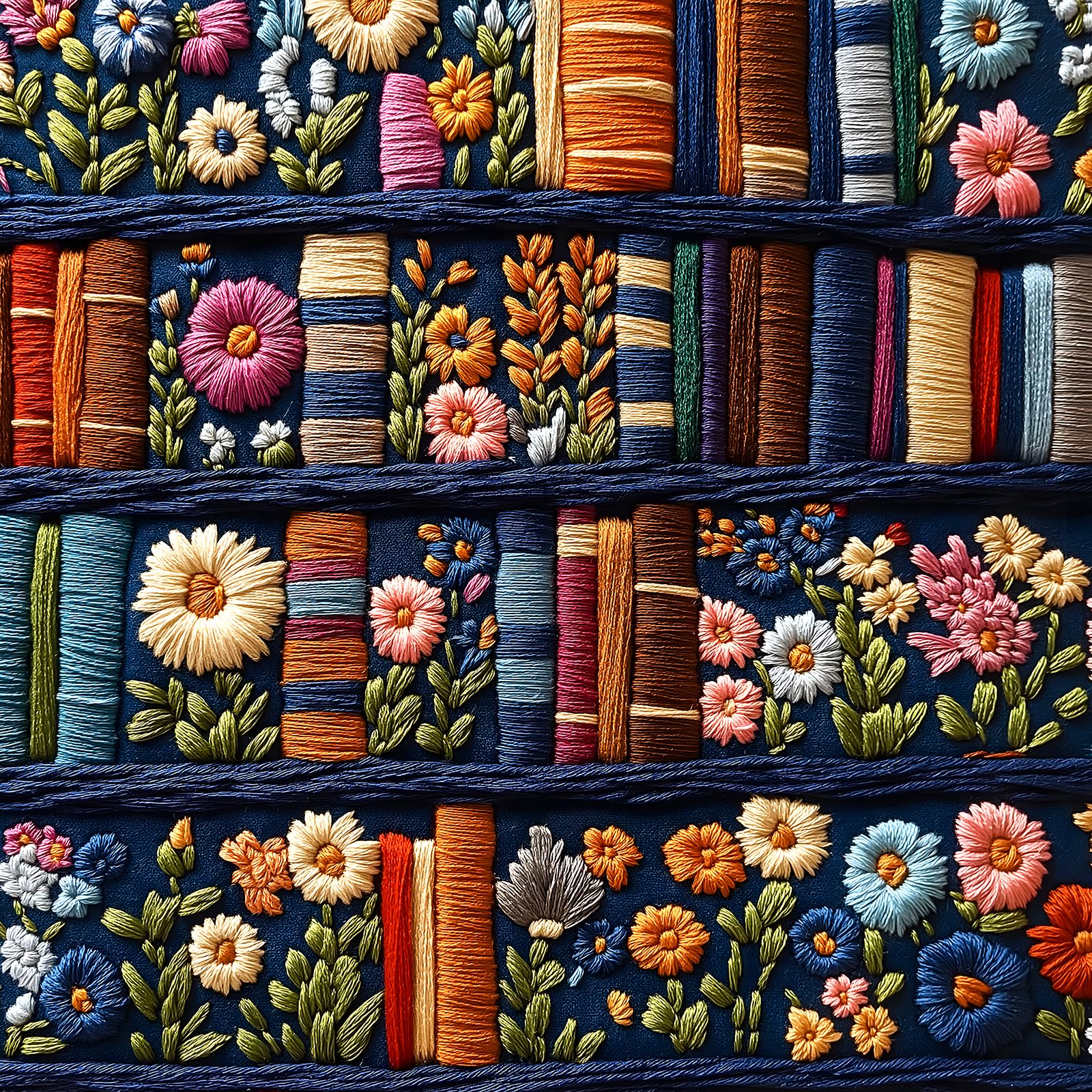 Floral Bookshelf Puzzles for Adults 500 Pieces Wildflower Books Pages Jigsaw Puzzles Vintage Unique Plant Mbroidery Art Puzzle Difficult Unique Family Challenging Games for Seniors Adults (20"x20")