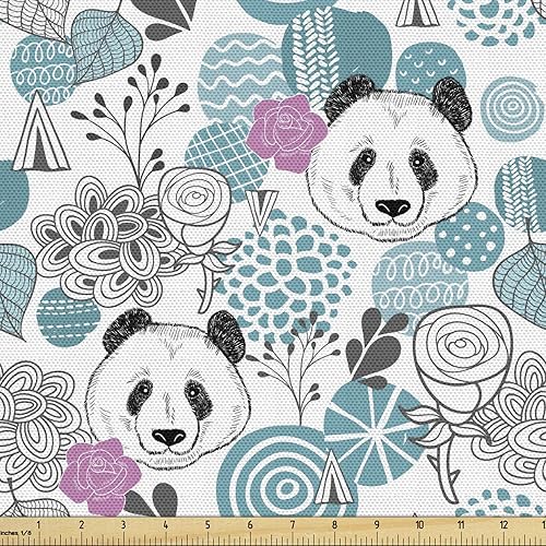 Miniatura 65 de Lunarable Tela suculenta de The Yard, flores en acuarela estilo pintura coloridas flores de primavera tema de jardinería, tela de microfibra