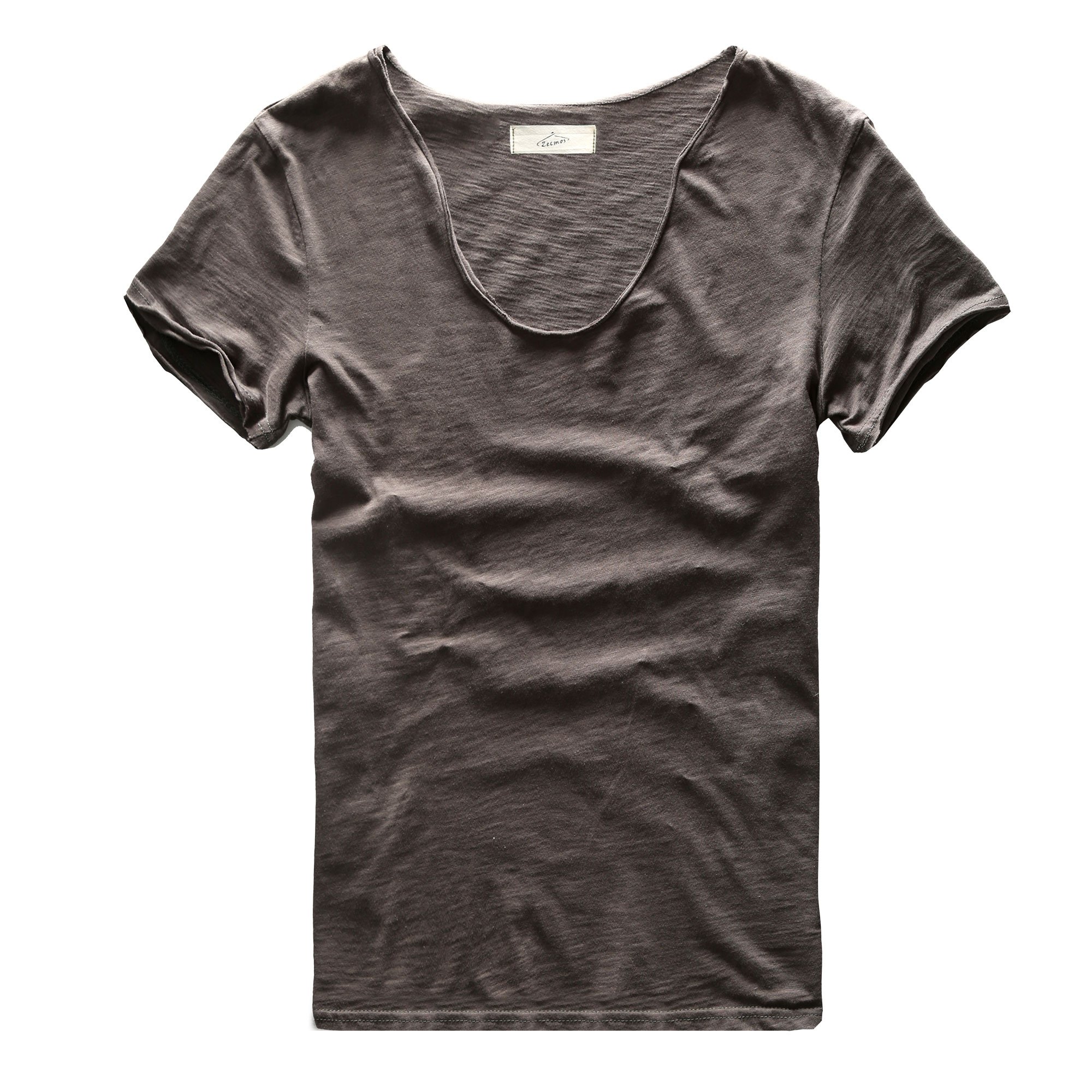 Zecmos Men V Neck Slim Fit 100 Cotton T-Shirt Basic T Shirts Casual