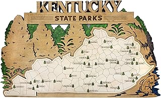 Kentucky Custom State Park Travel Map Sign, 3 Layer Natural Wood Sign, Kentucky State Parks Travel Map, Personalized Kentucky Tracker Map