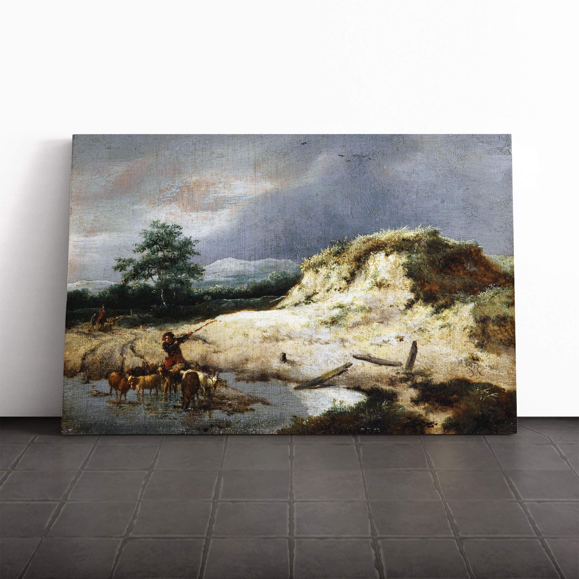 Jacob Ruisdael Landscape (4) Canvas Print | Gallery Wrapped 30mm Frame Wall Art | 30x20 inches | Ready to Hang | Modern Landscape Picture | Living Room Bedroom Lounge Office