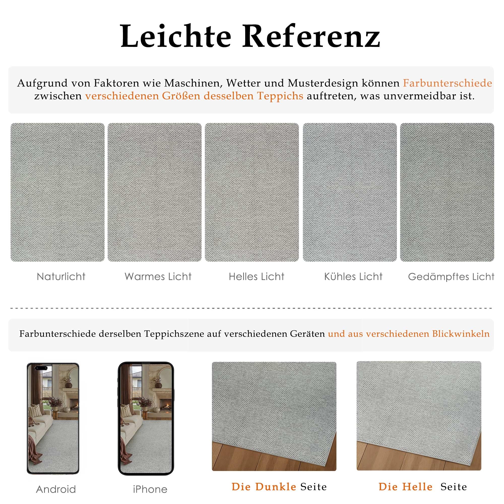 PureCozy Outdoor Teppich Wohnzimmer 160x230cm Outdoorteppich Wetterfest Balkon Grau Teppiche Jute Optik rutschfest Waschbarer Indoor Groß Carpet Garten Esszimmer Terrassen BüRo Rug