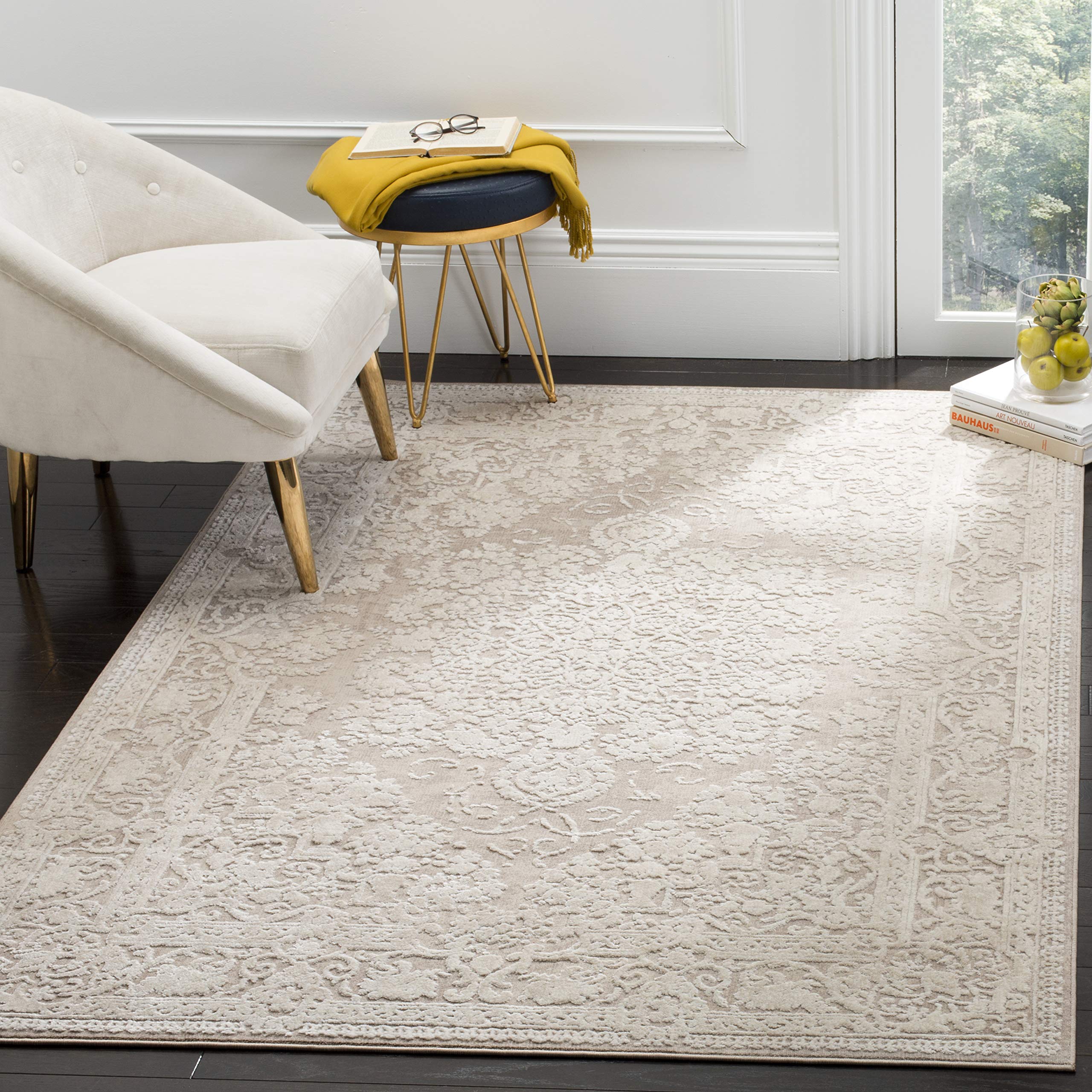 SAFAVIEH Area Rug 3x5 - Reflection Collection - Beige & Cream, Non-Shedding & Easy Cleaning, Ideal for Living Room, Bedroom, Dining Space (RFT664A)