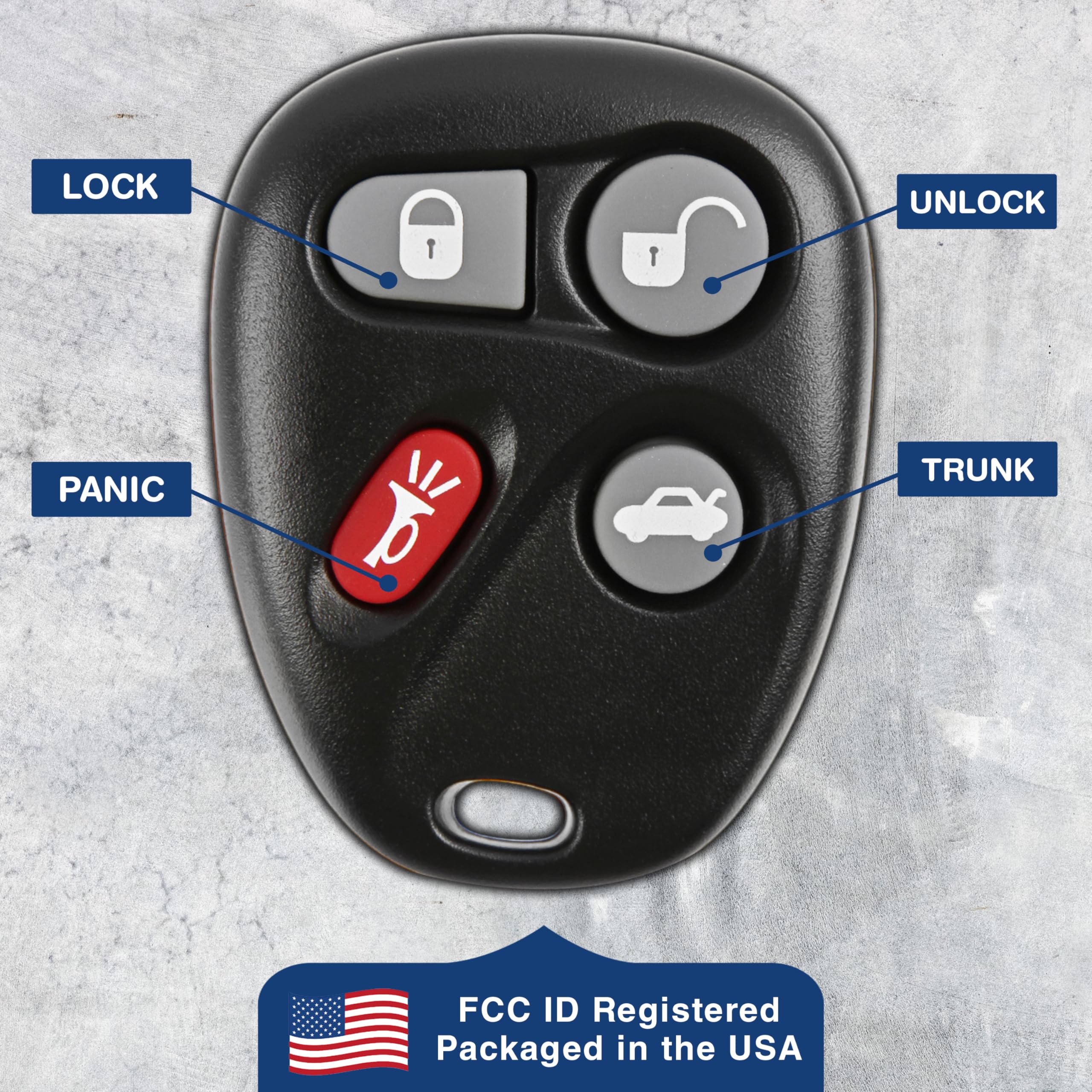 KeylessOption Zamienny pilot zdalnego sterowania z pilotem zdalnego sterowania kompatybilny z L2C0005T, 16263074-99, 19115765, 19115766, 12223130, 12223130-50