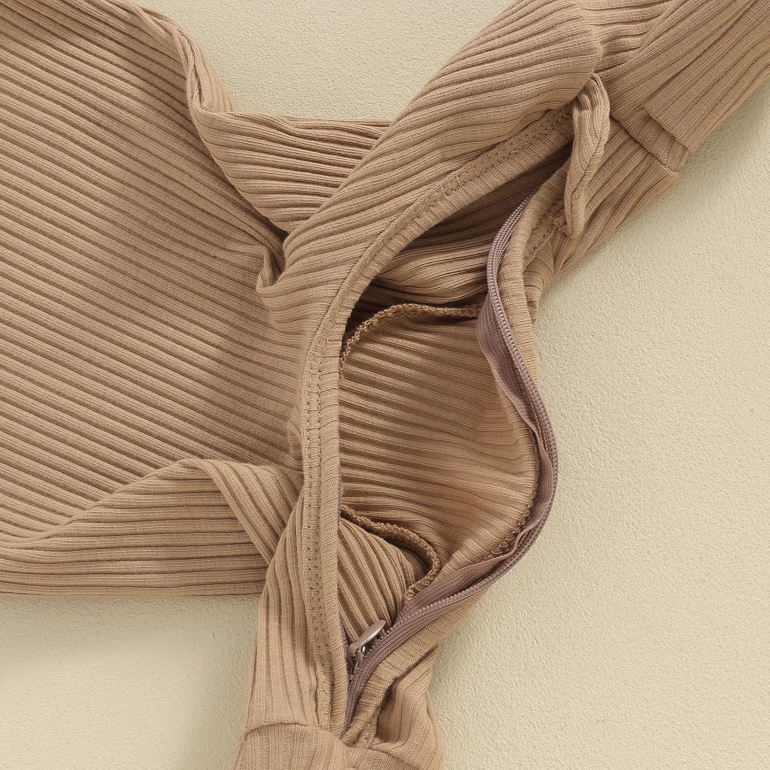 Infant Boys Girls Clothes Set Newborn Baby Romper Hat Ribbed Knit Long Sleeve Button Solid Bodysuit Jumpsuit - Image 6