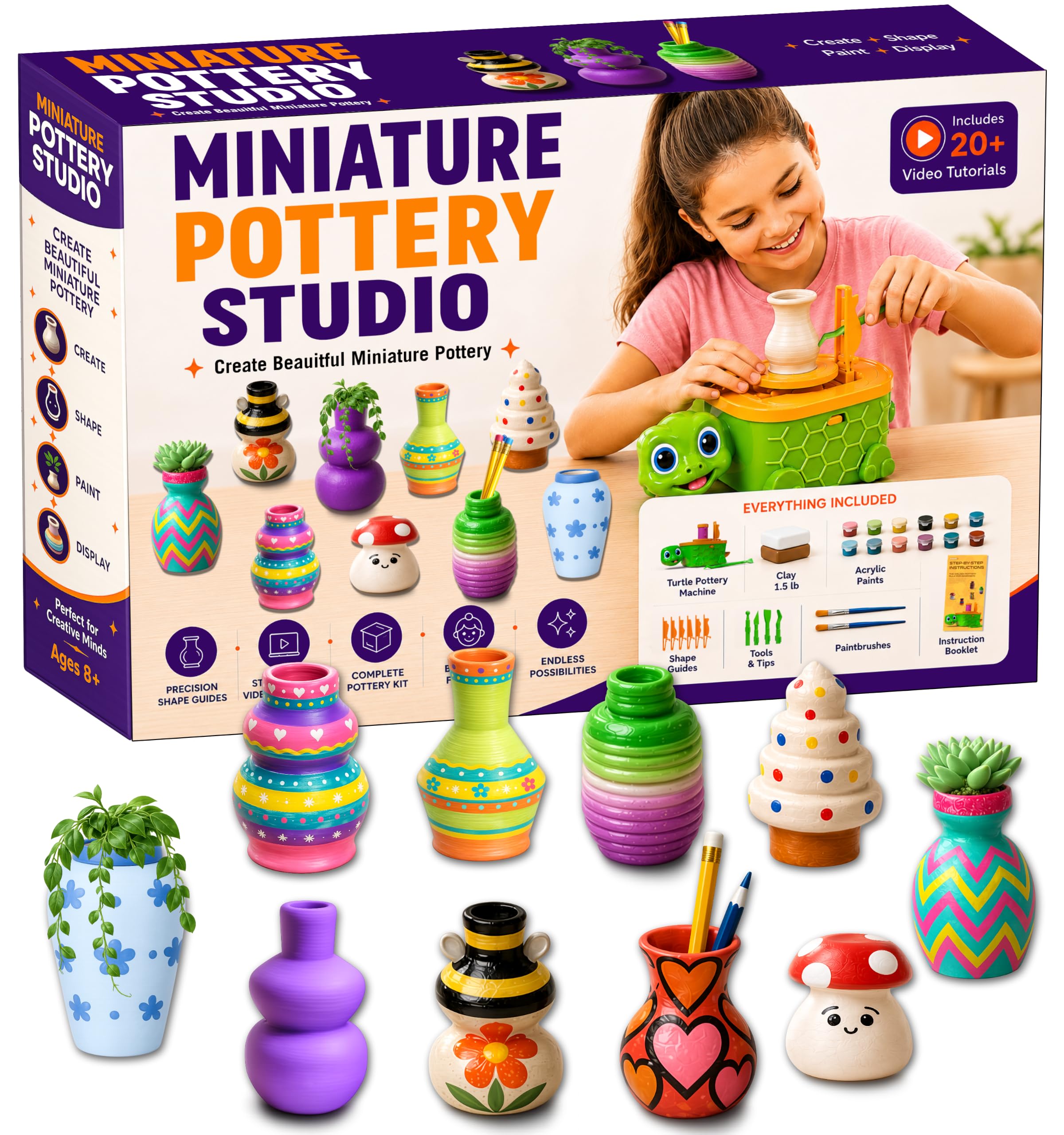Mini Pottery Wheel for Kids - Clay Making Kit -1 Mini Pottery Wheel for Kids - Clay Making Kit -1