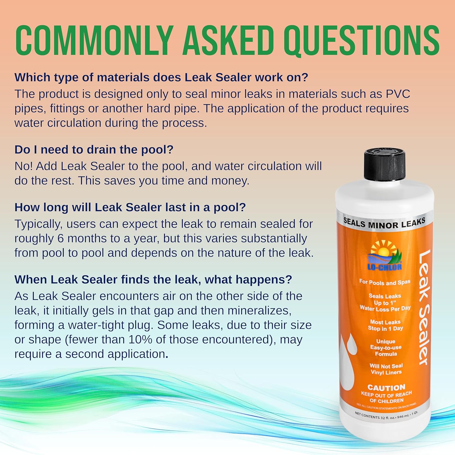 Leak Sealer - No Need to Drain Pool Water, Easily Fix a Leak Pool Leak Sealer - Hot Tub Leak Sealer Works in 24 Hours to Fix a Leak Spa and Hot Tub, Fast Acting Pool Leak Repair (32oz) - Image 5
