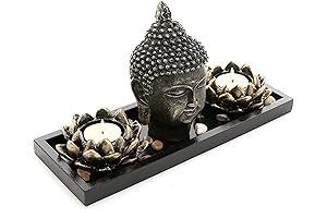 MyGift Tranquil Zen Garden Lotus Decor for Home