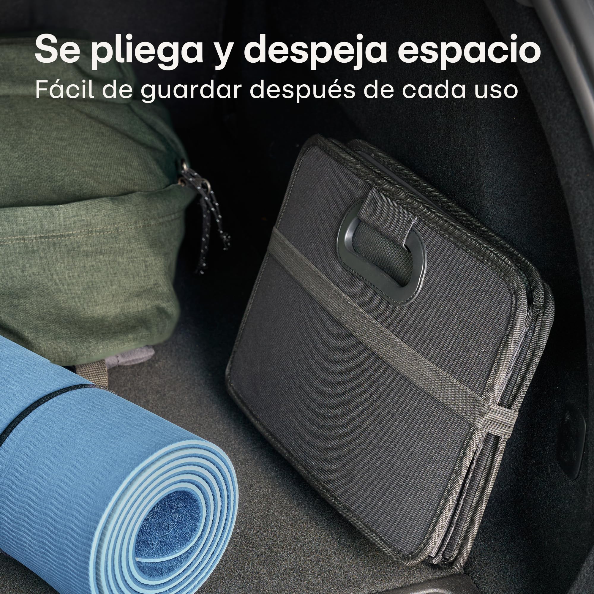 Praknu Organizador de Maletero Plegable XL – 3 Compartimentos Flexibles con 5 Bolsillos – Base Antideslizante – Tamaño Ideal para Organización del Coche – Robusto y Resistente al Agua de Tela Oxford
