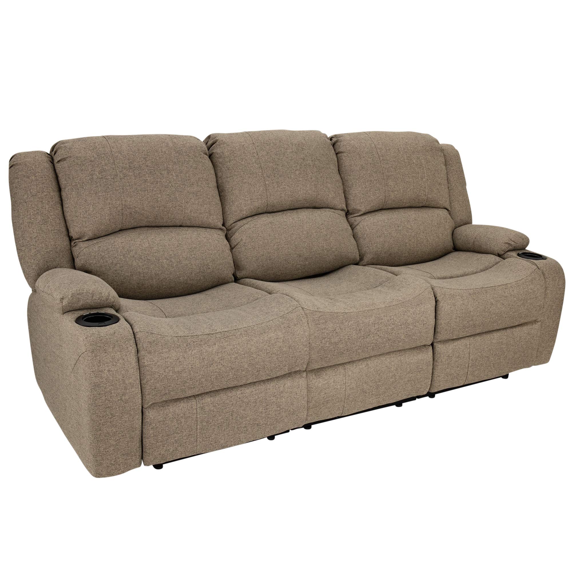 RecPro Charles Triple Powered 80" RV Wall Hugger Reclining Loveseat Oatmeal