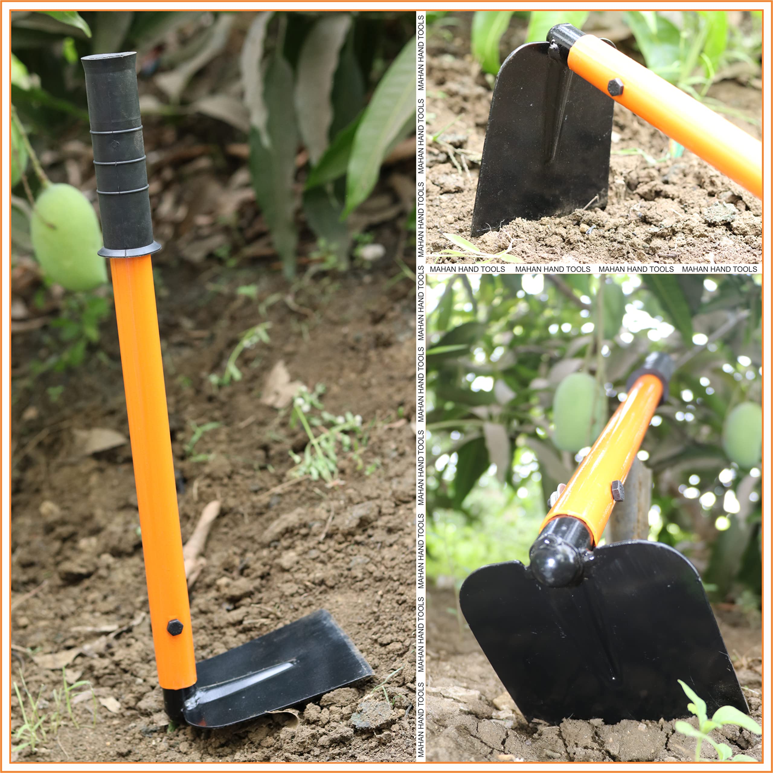 MAHAN HAND TOOLS Manual Single Broad Hoe Fork Heavy Duty Weeding Tool/Garden Tool Fork with Handel | Sharp, Strong, Durable Material - Image 4 thumbnail