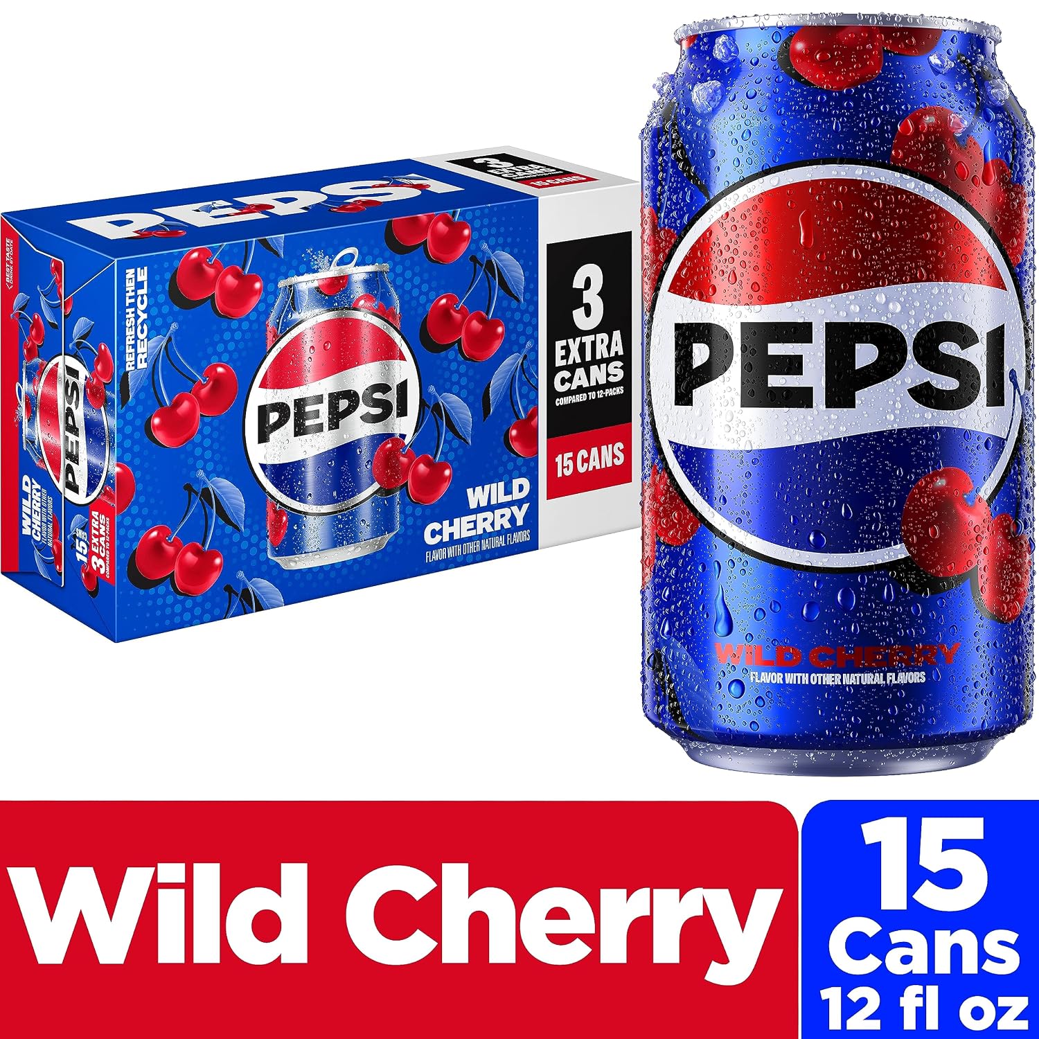 Pepsi, Wild Cherry, 12oz Cans (15 Pack)