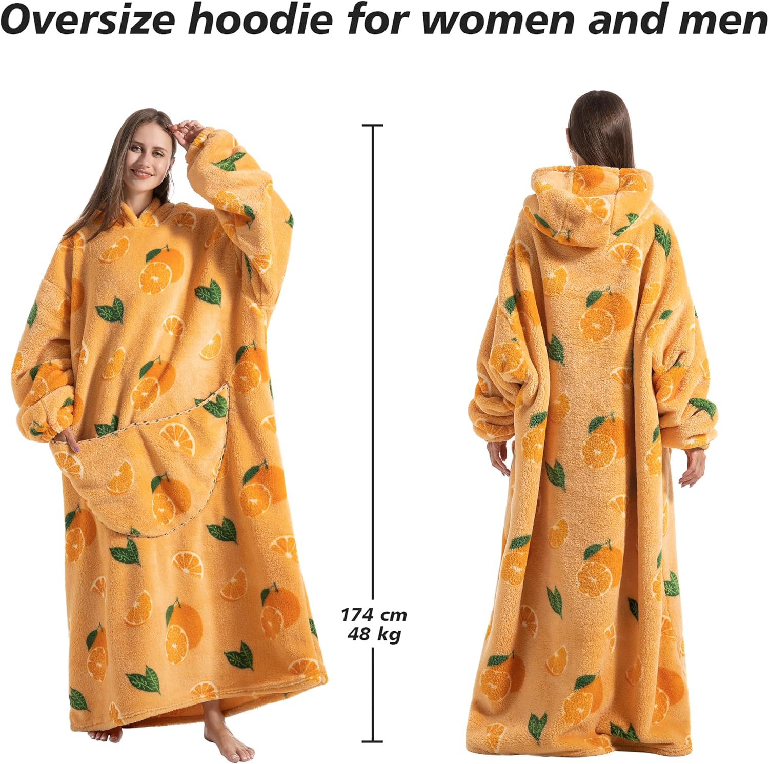 Blanket Hoodie, Long Hooded Blanket Sweatshirt as Birthday Gifts for Women Men, Long Wearable Blanket for Women Men. - Image 4