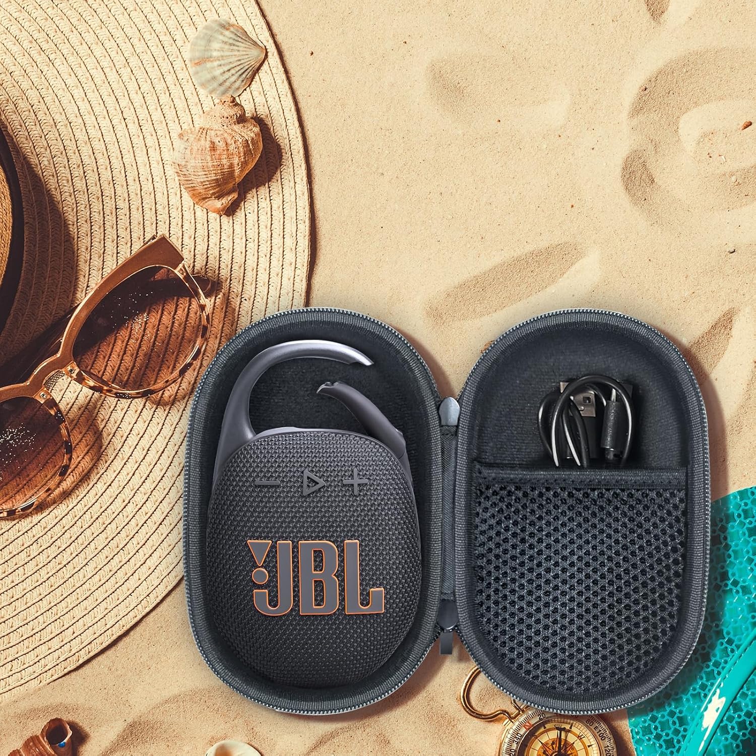 Case for JBL Clip 5 Portable Bluetooth Speaker, Cover for JBL Clip 5 Speaker, Waterproof and Dustproof Feature, for Home, Outdoor and Travel(Black) - Box Only - Image 6