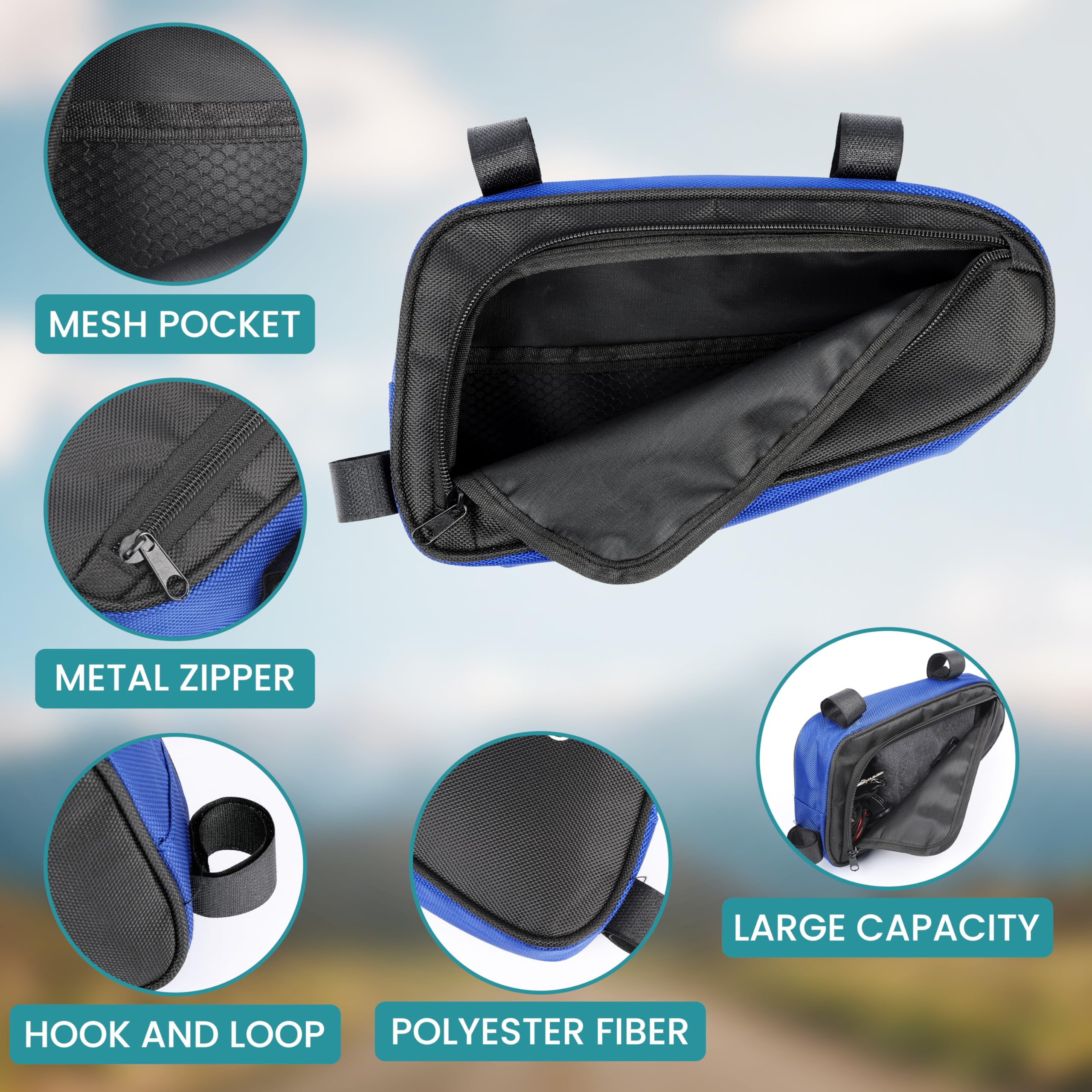 BELLE VOUS Borsa Triangolare da Bici - Marsupio Mtb da Corsa - Accessori Porta Oggetti - Borsello per Telaio Bicicletta - Gadget Bikepacking - Portaoggetti Impermeabile
