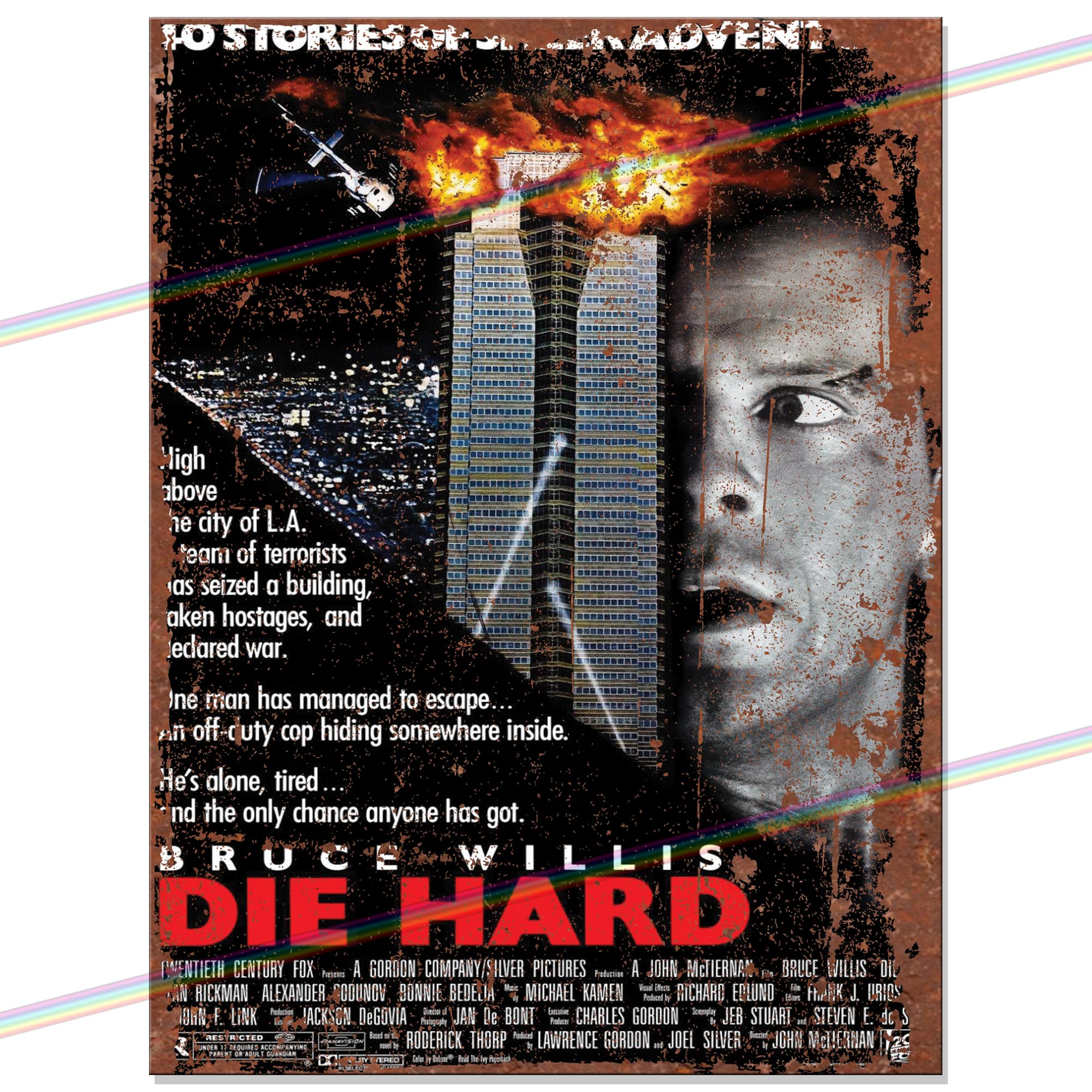 Movie Metal Signs for Mancave, Shed, Garage, Kitchen, Man Cave. Gift for Birthday, Christmas, Xmas. Retro Vintage Reproduction Memorabilia Tin Signs. 20cm x 15cm (DIE HARD)