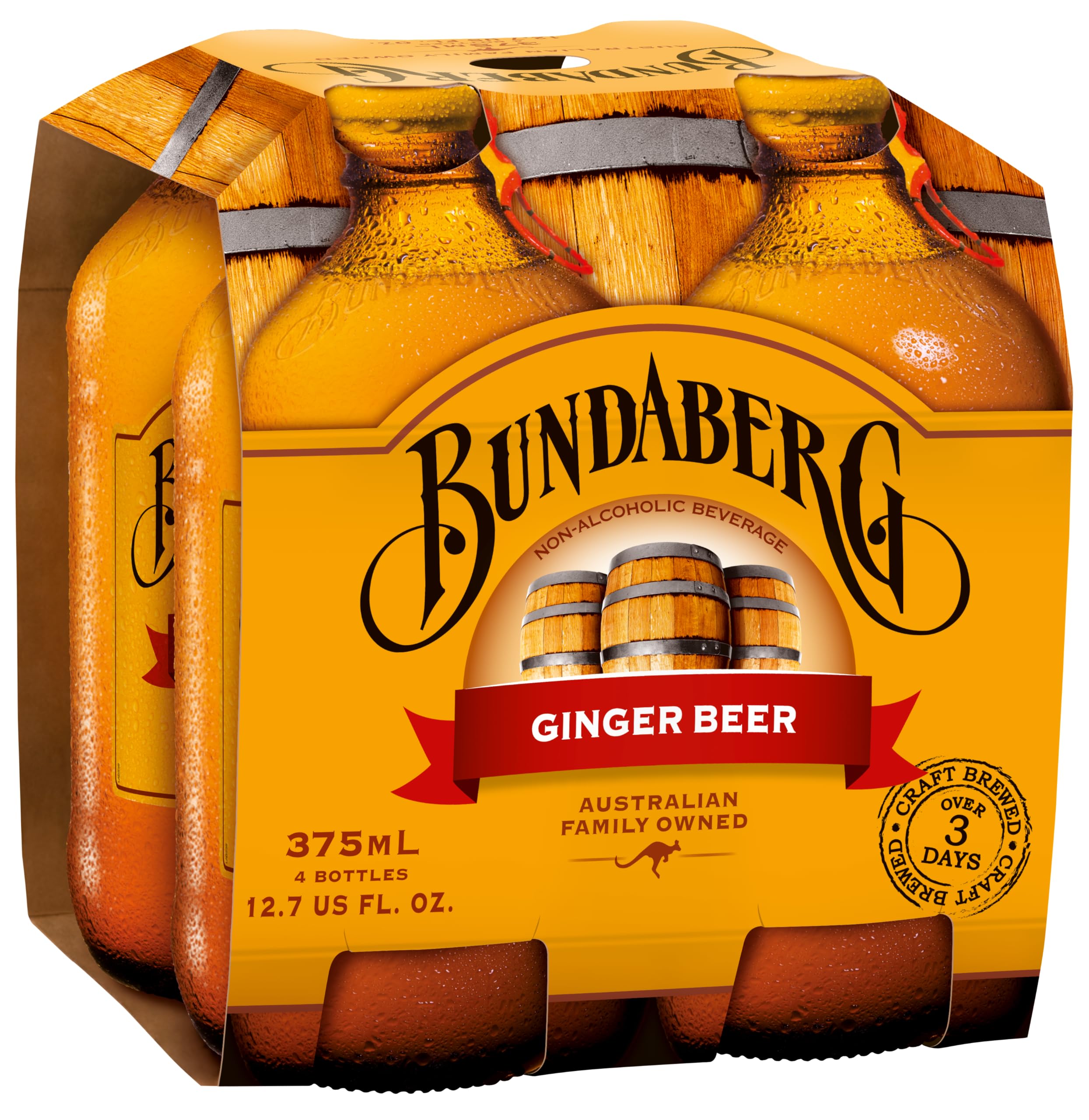 Bundaberg Ginger Beer, 12.7 fl oz, 4 Count