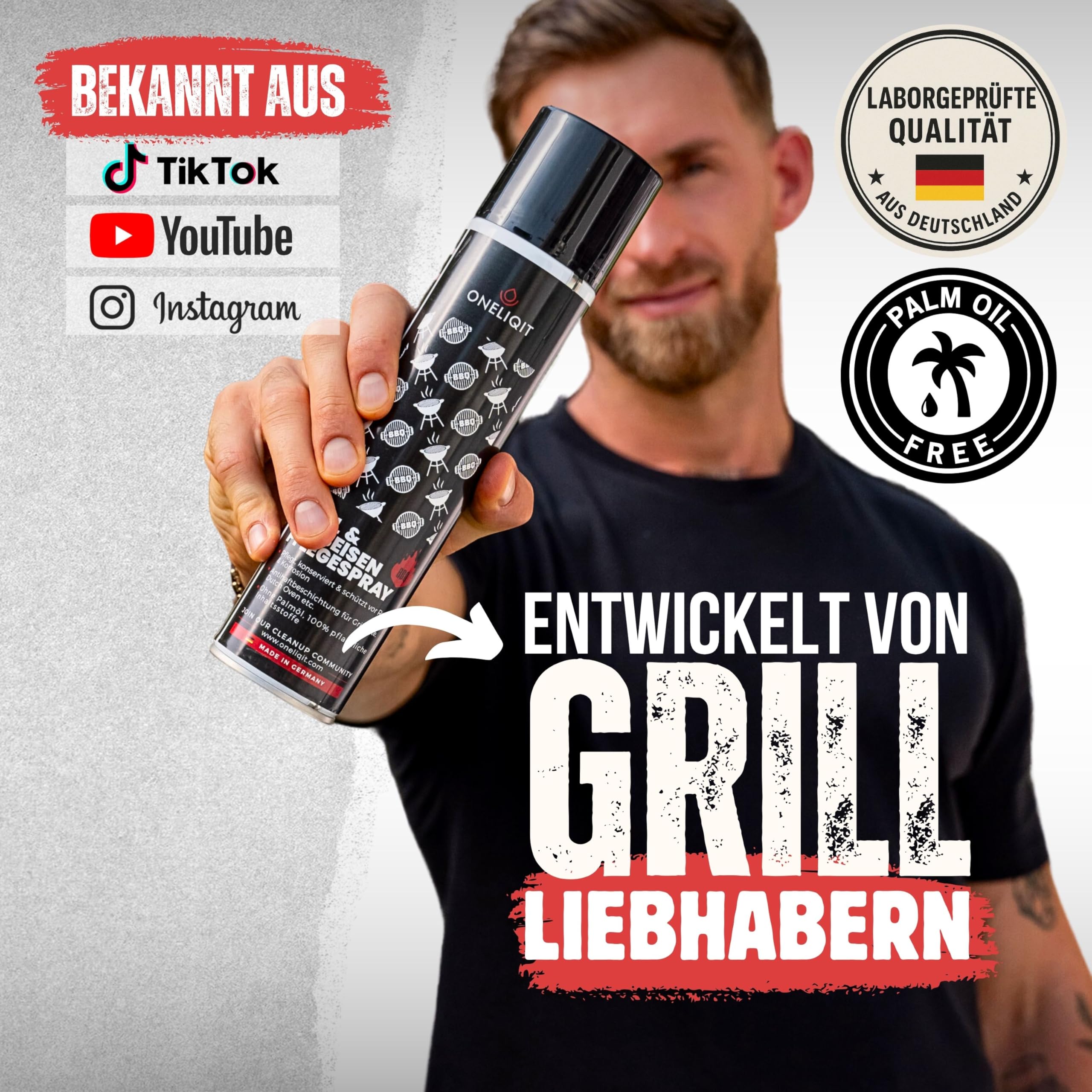 Vorteilspack Gusseisen Pflegespray 3x400ml, Dutch Oven Pflege mit Antihaftfunktion verhindert Anhaften des Grillguts, für die einfache Pflege von Grillrost, Dutch Oven und Pfannen
