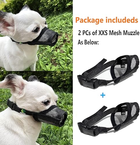 Miniatura 6 de MOIILAVIN Bozal para perro, bozal de malla suave para ladrar, aseo personal, morder, masticar para razas pequeñas y medianas, bozal de malla sin
