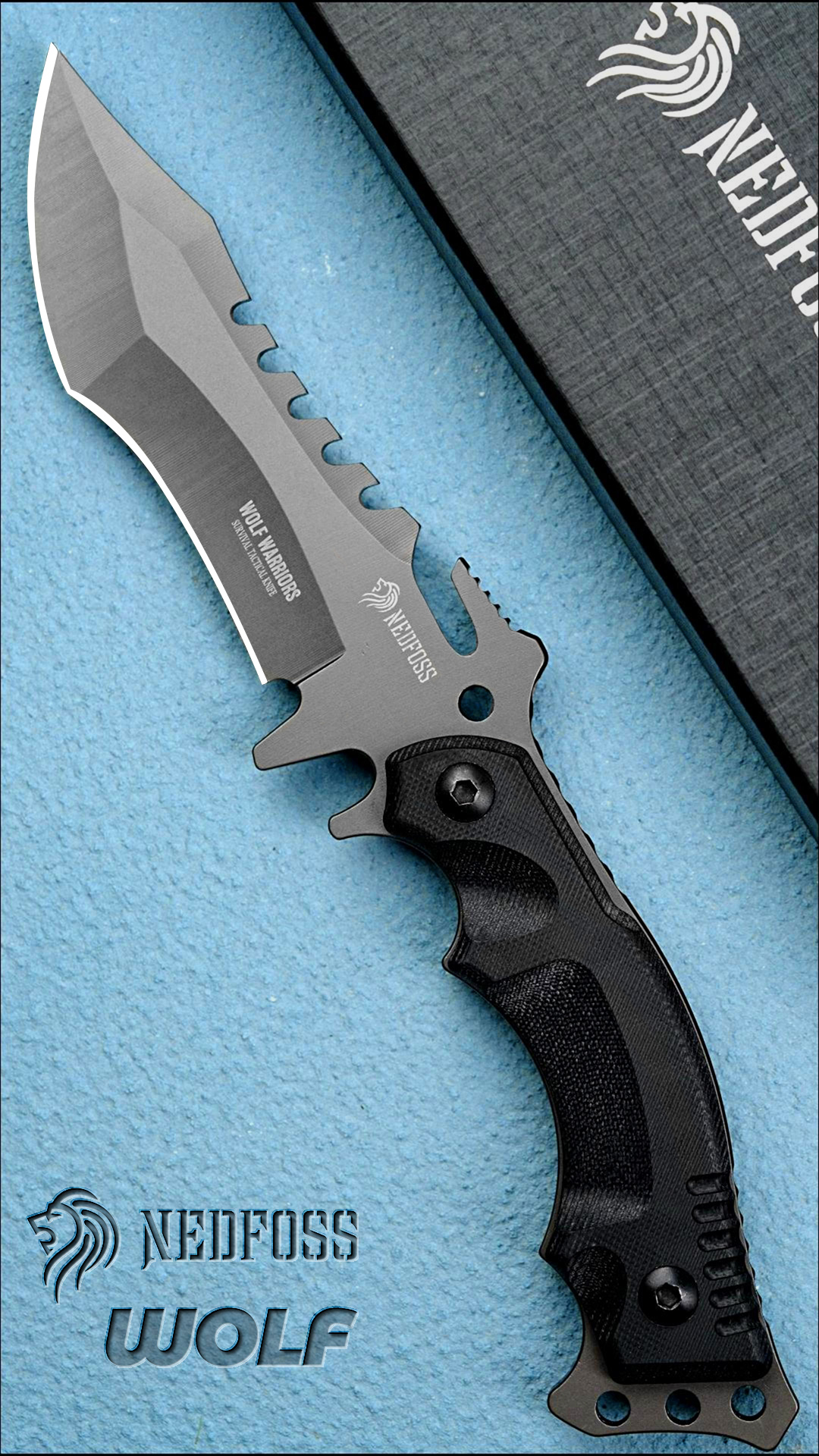 Amazon.com : NedFoss Wolf Tactical Knife, 4 Inch Fixed Blade Full 