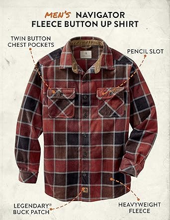 legendary whitetails navigator fleece button down