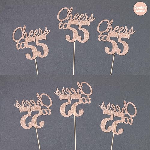 Miniatura 12 de Gexolenu Cheers to 40, paquete de 10 centros de mesa de cumpleaños de 40 cumpleaños con purpurina de color oro rosa de doble cara para mesas