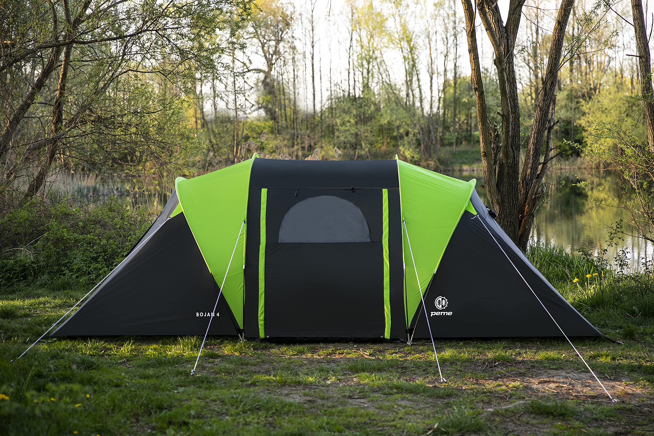 peme Tenda a Tunnel Bojan 4, Tenda da Campeggio per 4 Persone, 4000mm Impermeabile, Tenda Familiare, Trekking, Campeggio e Escursionismo, Tenda da Festival con Veranda e Tettoia, 3 Ingressi