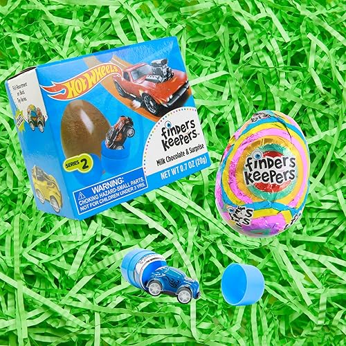 Miniatura 7 de Hot Wheels Finders Keepers, huevos de chocolate con leche con mini auto coleccionable en el interior, rellenos de cesta de Pascua para niños, 0.7