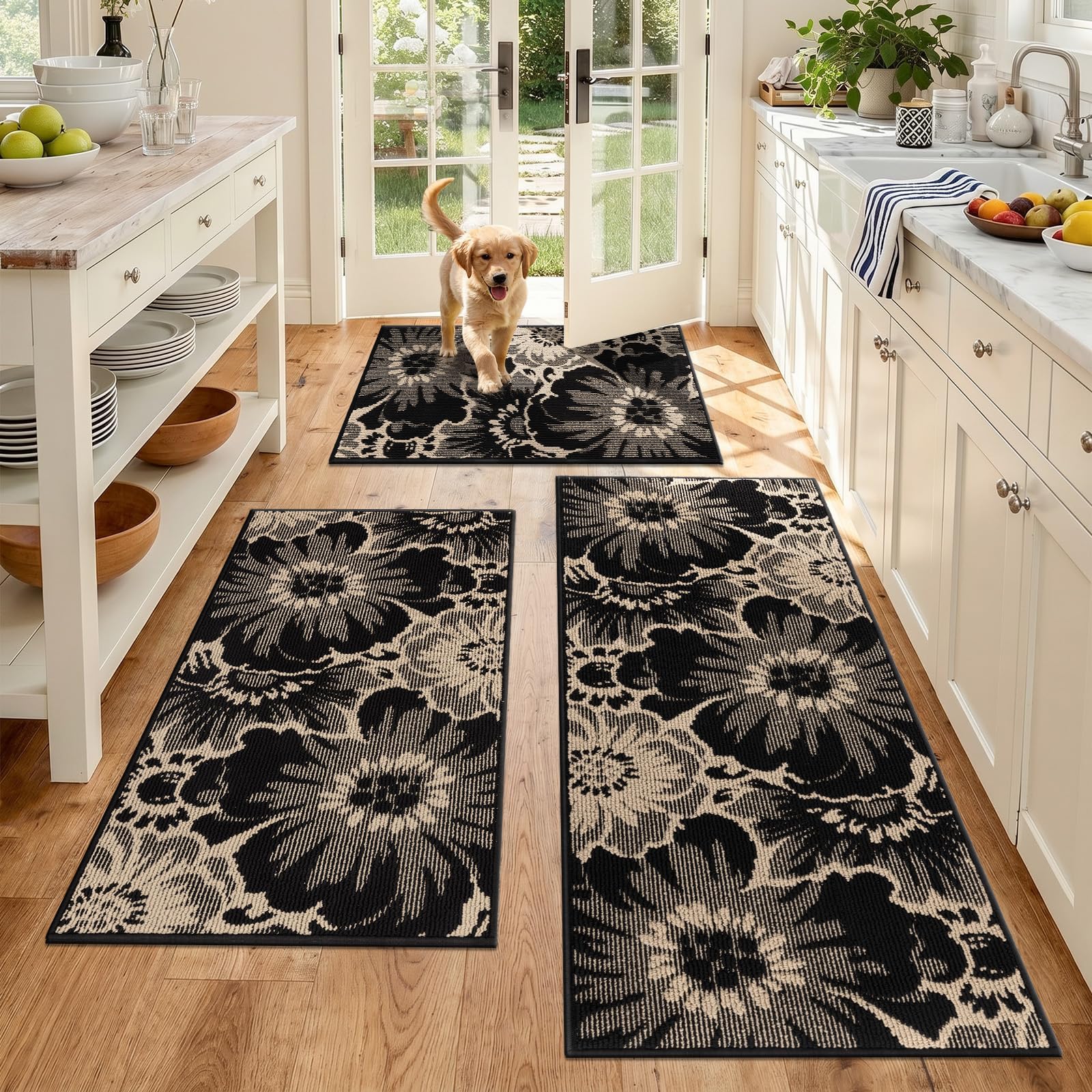 Findosom Washable Kitchen Rug Set of 3