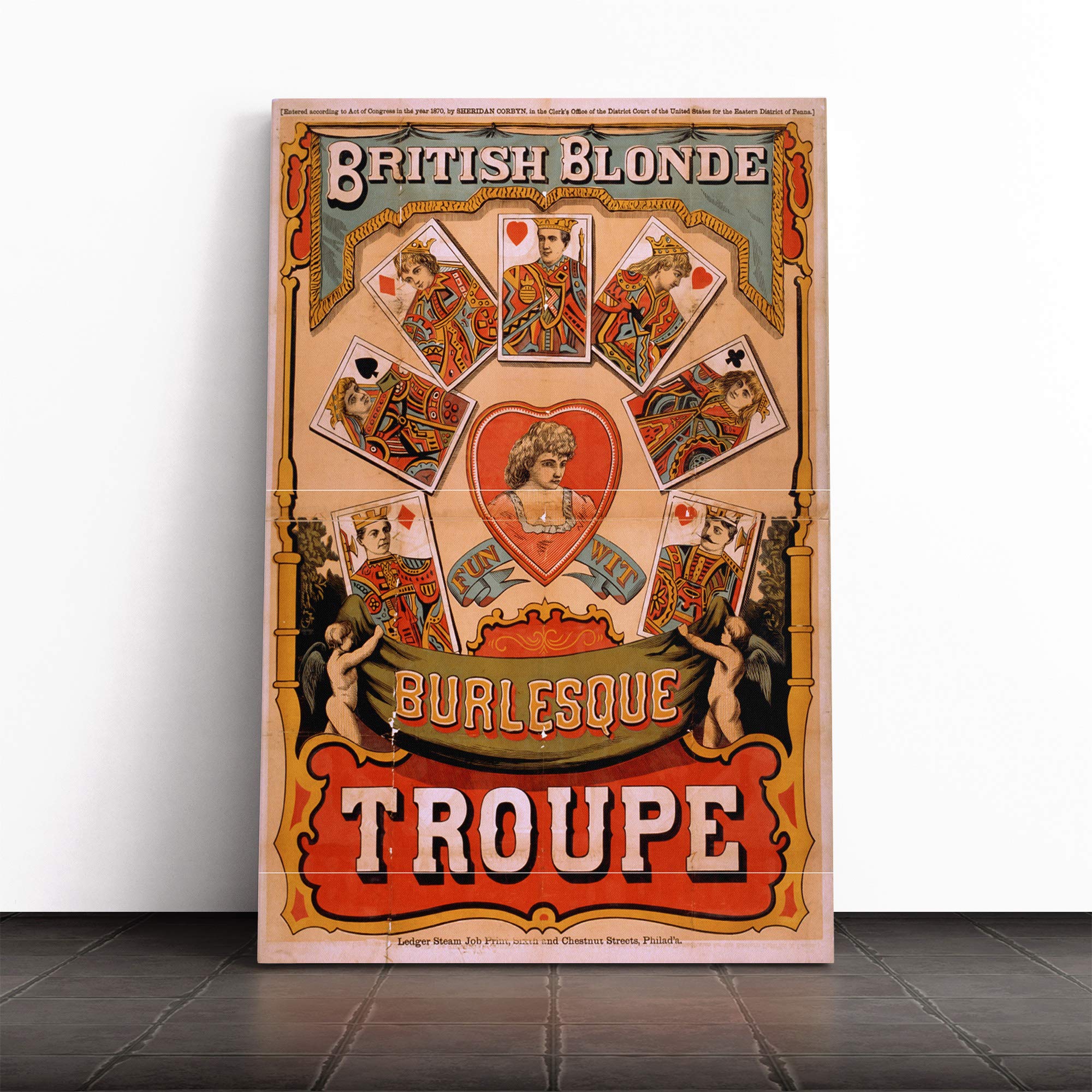 Circus Poster (19) Canvas Print | Gallery Wrapped 30mm Frame Wall Art | 24x16 inches | Ready to Hang | Retro Picture | Living Room Bedroom Lounge Office