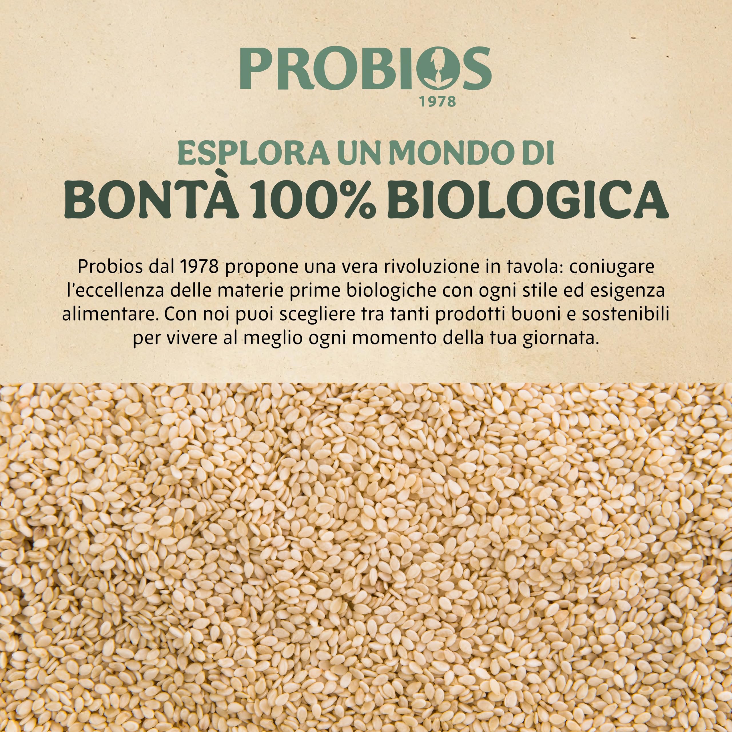 Probios Semi di Sesamo Biologici - Semi di Sesamo Premium per Cucinare, Cuocere al Forno e Guarnire - Senza Glutine, Naturale e Versatile - Confezione da 5 kg