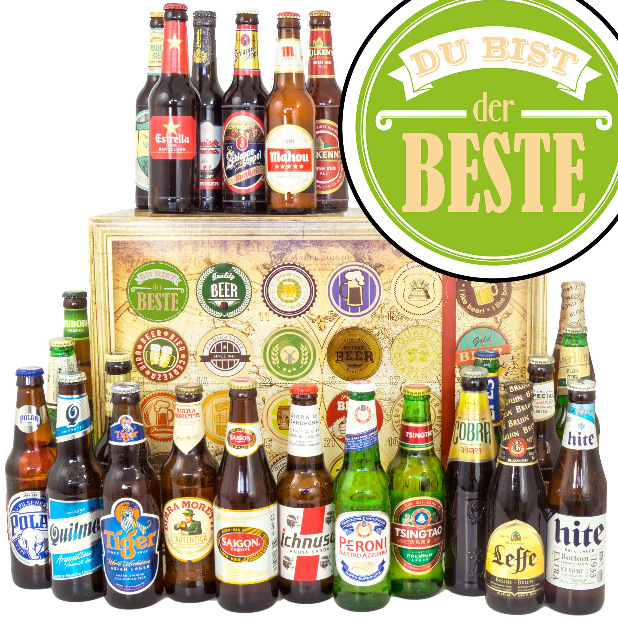 Du bist der Beste - 24 Biere aus aller Welt - Biergeschenk für Manner - Adventskalender 2024 2025 Bier Welt