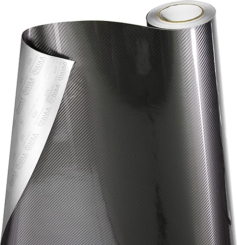 VViViD Rollo de película de vinilo de fibra de carbono epoxi gris 5D de alto brillo (1 pie por 5 pies)
