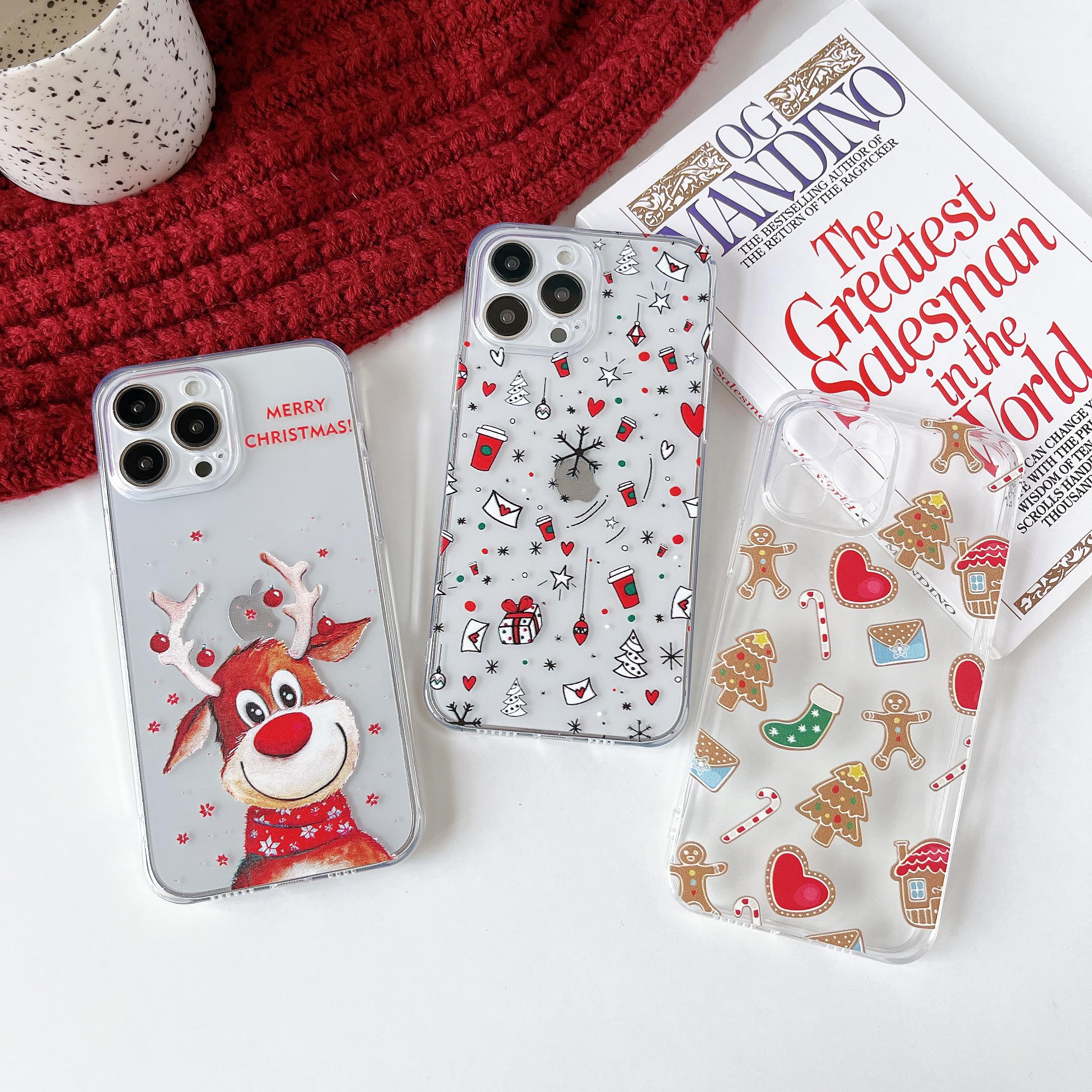 Custodia natalizia compatibile con Apple iPhone XR custodia ultra sottile in vetro temperato 9H posteriore ibrida in morbido silicone antiurto protezione motivo natalizio (luci colorate