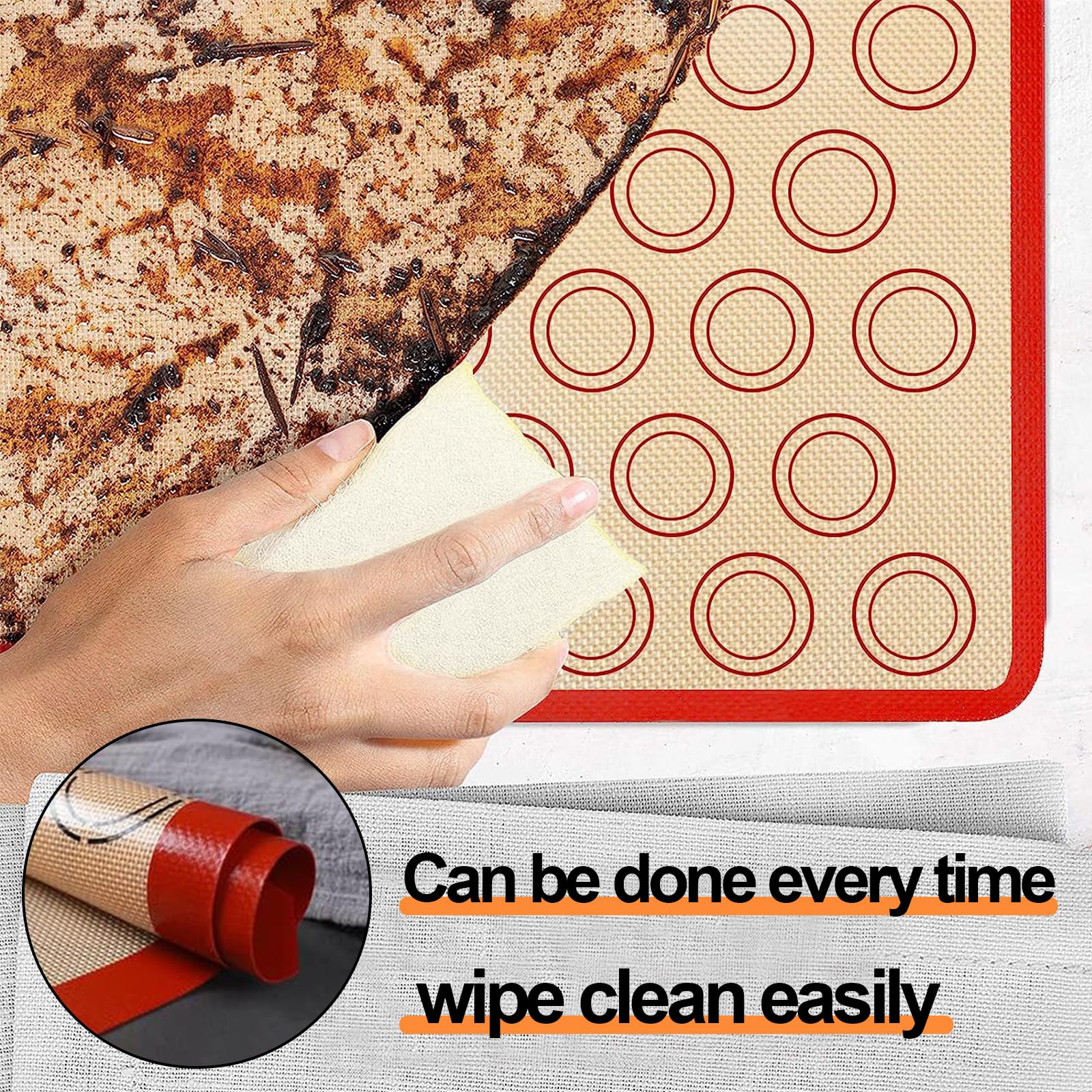 Tappetino Silicone Cottura Per Macaron 2 Pezzi - Antiscivolo, Riutilizzabile, 42x29cm, Per Forno Accessori Cucina Professionale Tappetino Macarons