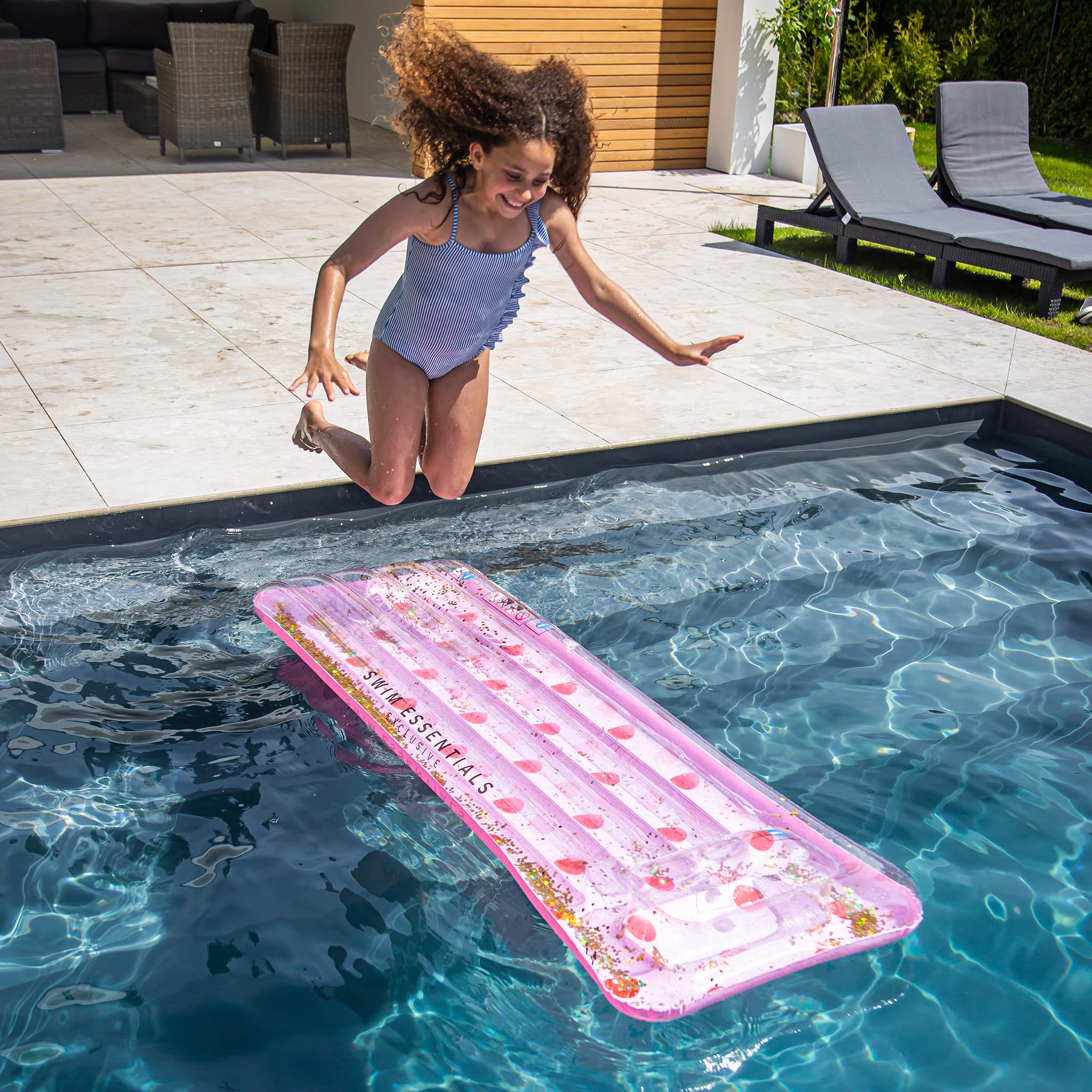 Capacidad 60 Litros Con Kit Reparación Piscina Hinchable Infantil 100 Cm ¡Con Estampado Floral! Para Bebés 1-3 Años, 60 Litros, PVC Resistente, Ideal Jardín Y Terraza Piscina PVC Dos Cámaras