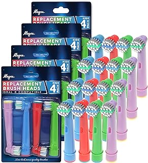 Replacement Toothbrush Heads for Oral B Braun Electric Base- 16 Pk of Kids Colorful Brush Heads Compatible With Oralb- Sof...