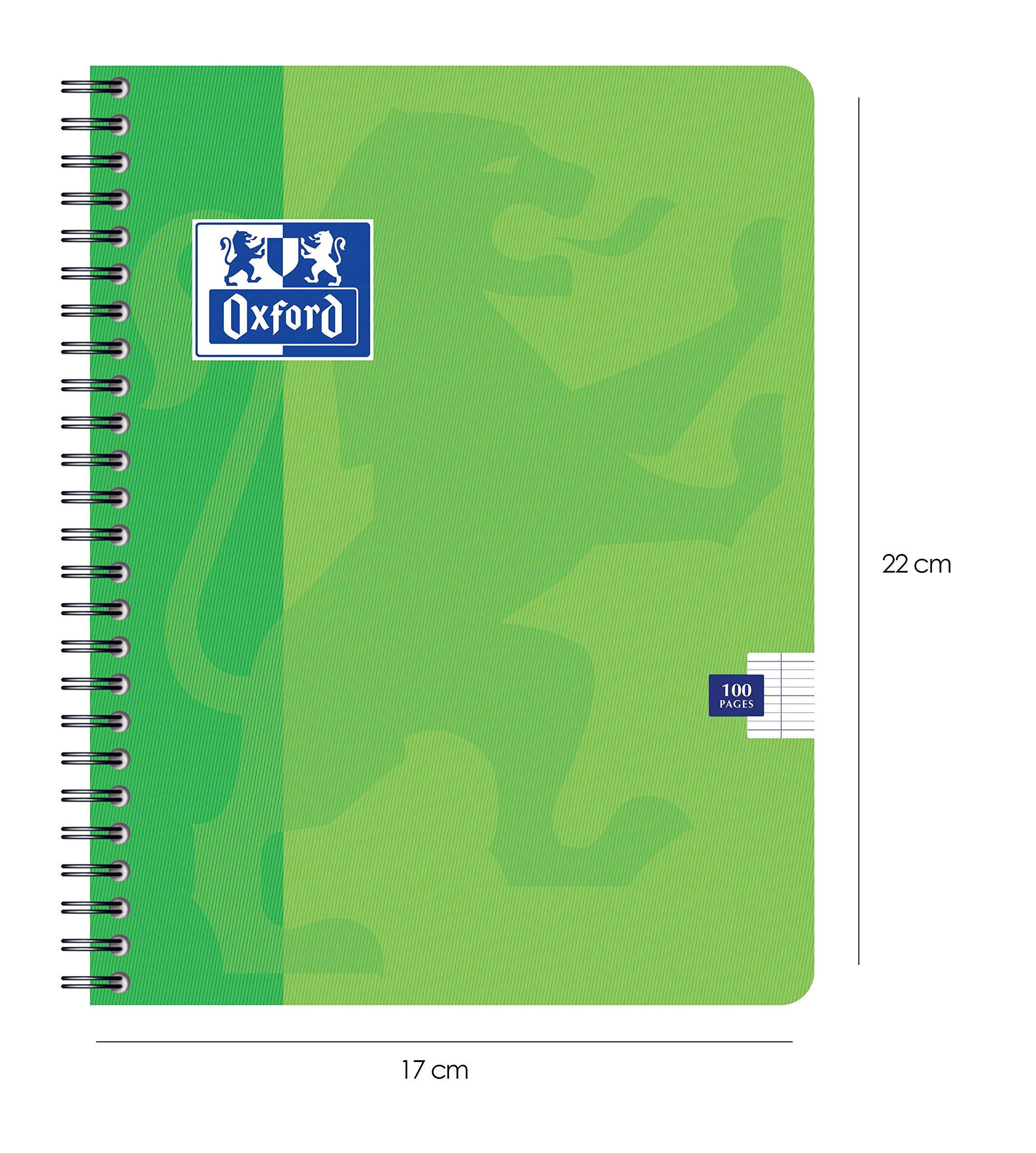 OXFORD Lot de 10 Cahiers à spirale 170 x 220 mm Séyes 100 pages 90g Couverture Aléatoire