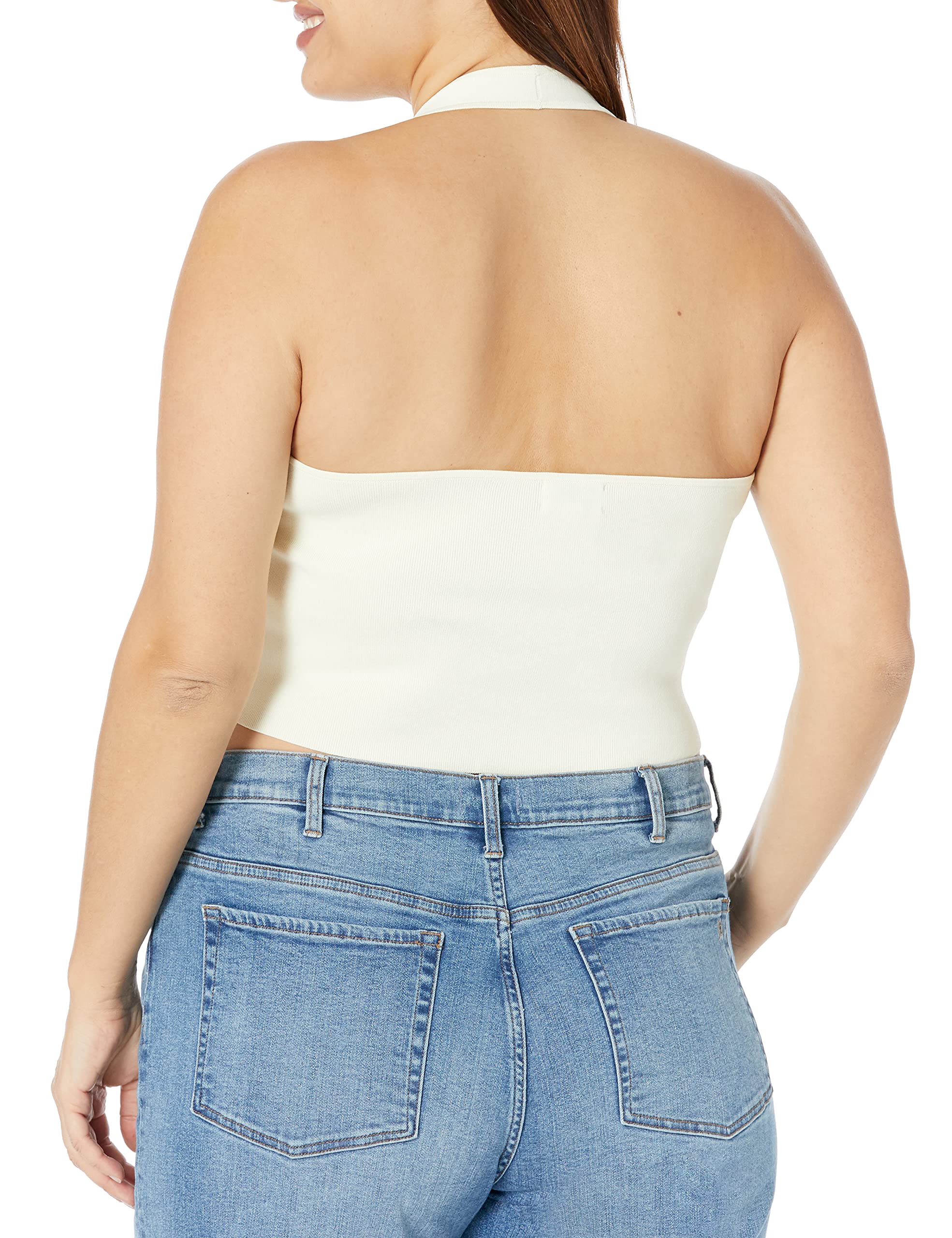 The Drop Women's Greta Fitted Square-Neck Halter Sweater Bralette