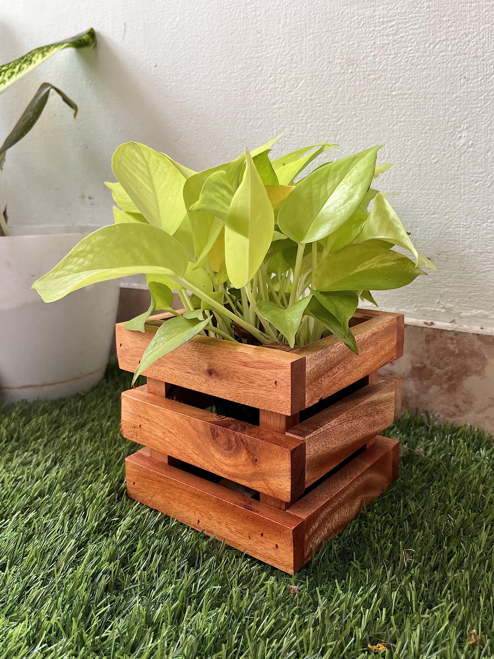 bamboo planter pot Rattan Planter with Stand 5 Sizes - Ananya main image 1
