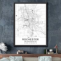 Vista 2 de Generic Mapa de Rochester, Minnesota, Light 2 (12x16) - Mapa de pared - Acabado mate - Negro