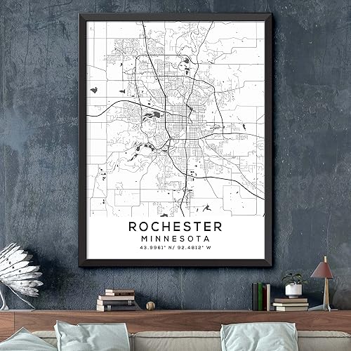 Miniatura 2 de Generic Mapa de Rochester, Minnesota, Light 2 (12x16) - Mapa de pared - Acabado mate - Negro