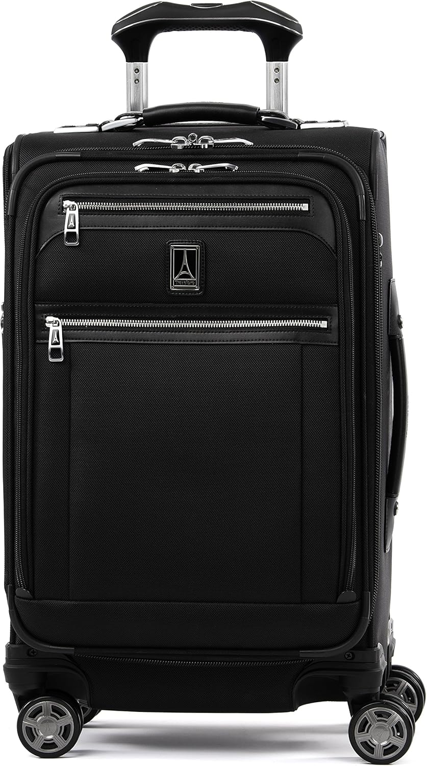  | Travelpro Platinum Elite Softside Expandable Spinner Wheel Luggage, Shadow Black, Carry-On 21-Inch | Carry-Ons