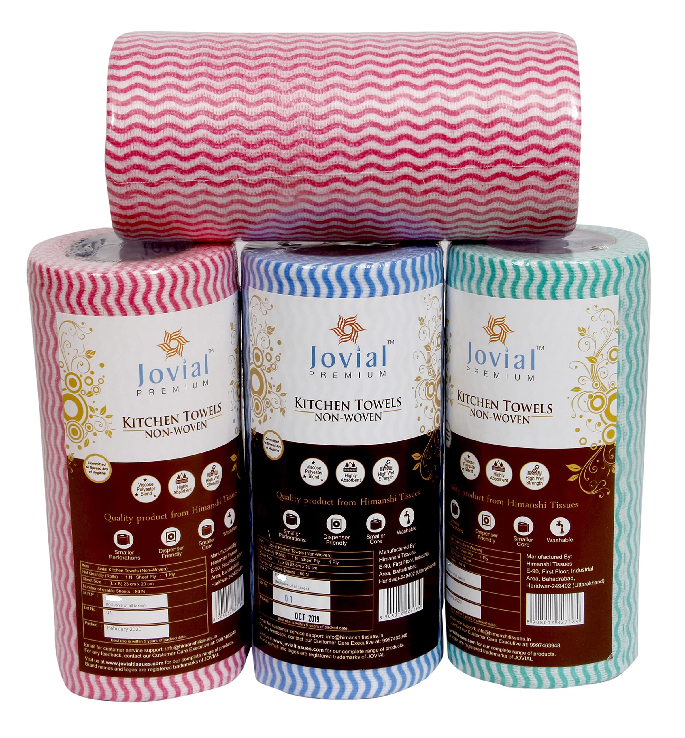 Jovial Kitchen Towel Non-Woven 80 Pulls, 1 Ply (Pack of 4) (B08GKWFVJ3) Amazon Price History, Amazon Price Tracker
