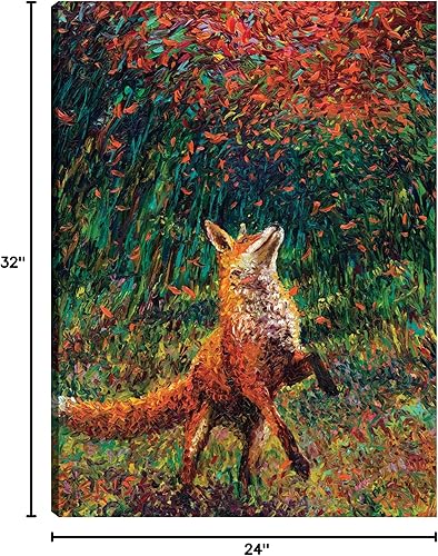 Miniatura 8 de Fine Art Canvas Lienzo decorativo de pared de Fox Fire por la artista Iris Scott para sala de estar, dormitorio, baño, cocina, oficina, bar, comedor