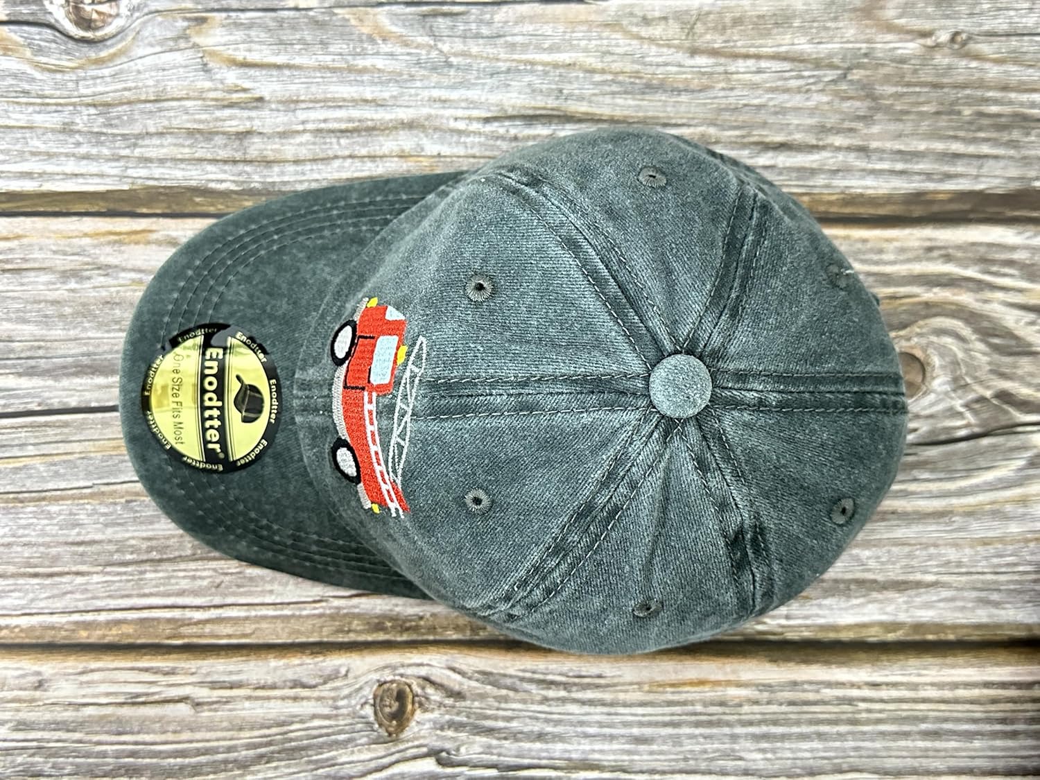 Embroidered Fire Truck Hats for Boy, Fire Dept Firefighter Baseball Cap for Child Kids, Army Green Dad Hat - Image 7