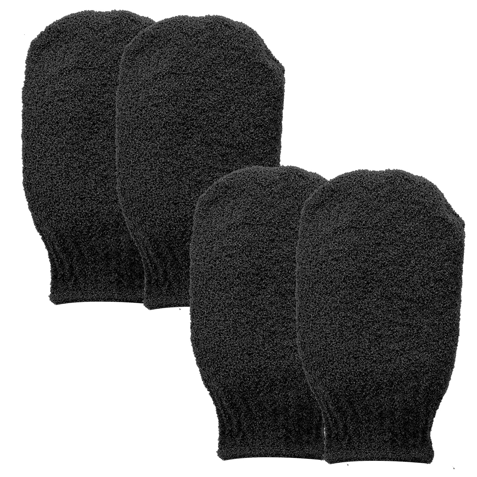 Sibba 2 Pares De Guantes Exfoliantes Exfoliantes Corporales Para Eliminar La Suciedad Y La Piel Muerta Exfoliante Corporal Para Baño De Ducha Eliminación De Bronceado Queratosis Pilaris (negro)