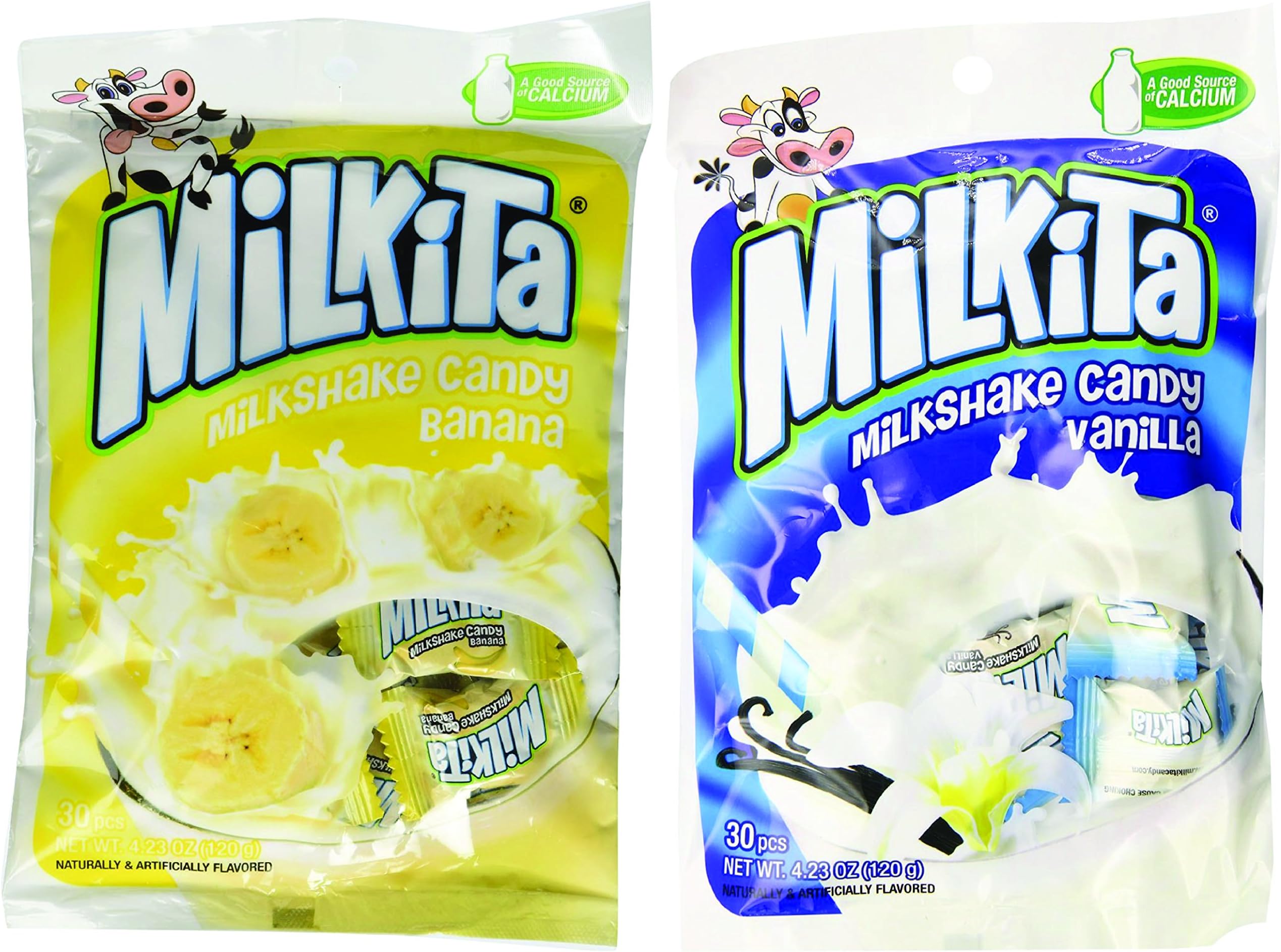 Milkita Milkshake Candy Mixed 4.23 oz x 2 packs – Vanilla Flavor and Banana Flavor