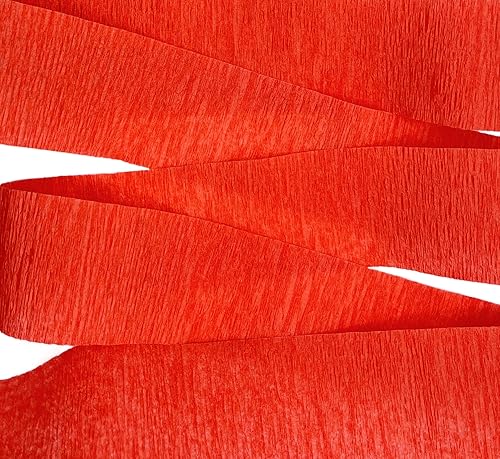 Miniatura 5 de Serpentinas de papel crepé rojo y dorado amarillo (2 rollos de cada color) Fabricadas en Estados Unidos